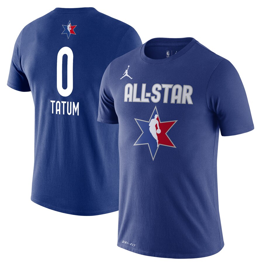 Men Jayson Tatum Jordan Brand 2020 NBA AllStar Game Name & Number Player TShirt  Blue->nba t-shirts->Sports Accessory